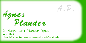 agnes plander business card